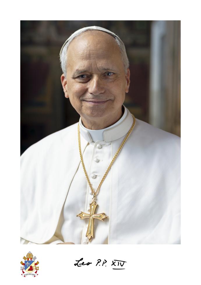 Offizielles Porträt Von Papst Leo XIV - Katholische Wandkunst 21,6x27,9cm Mit Digitaler Signatur